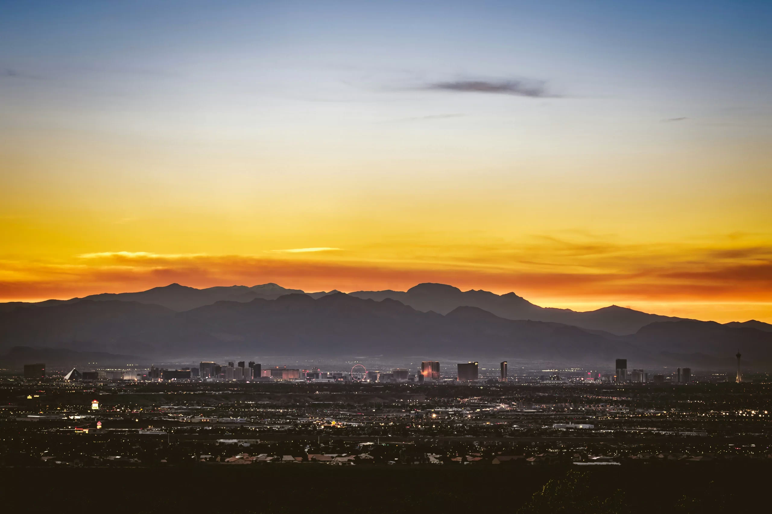 Las Vegas Valley Sunset Background